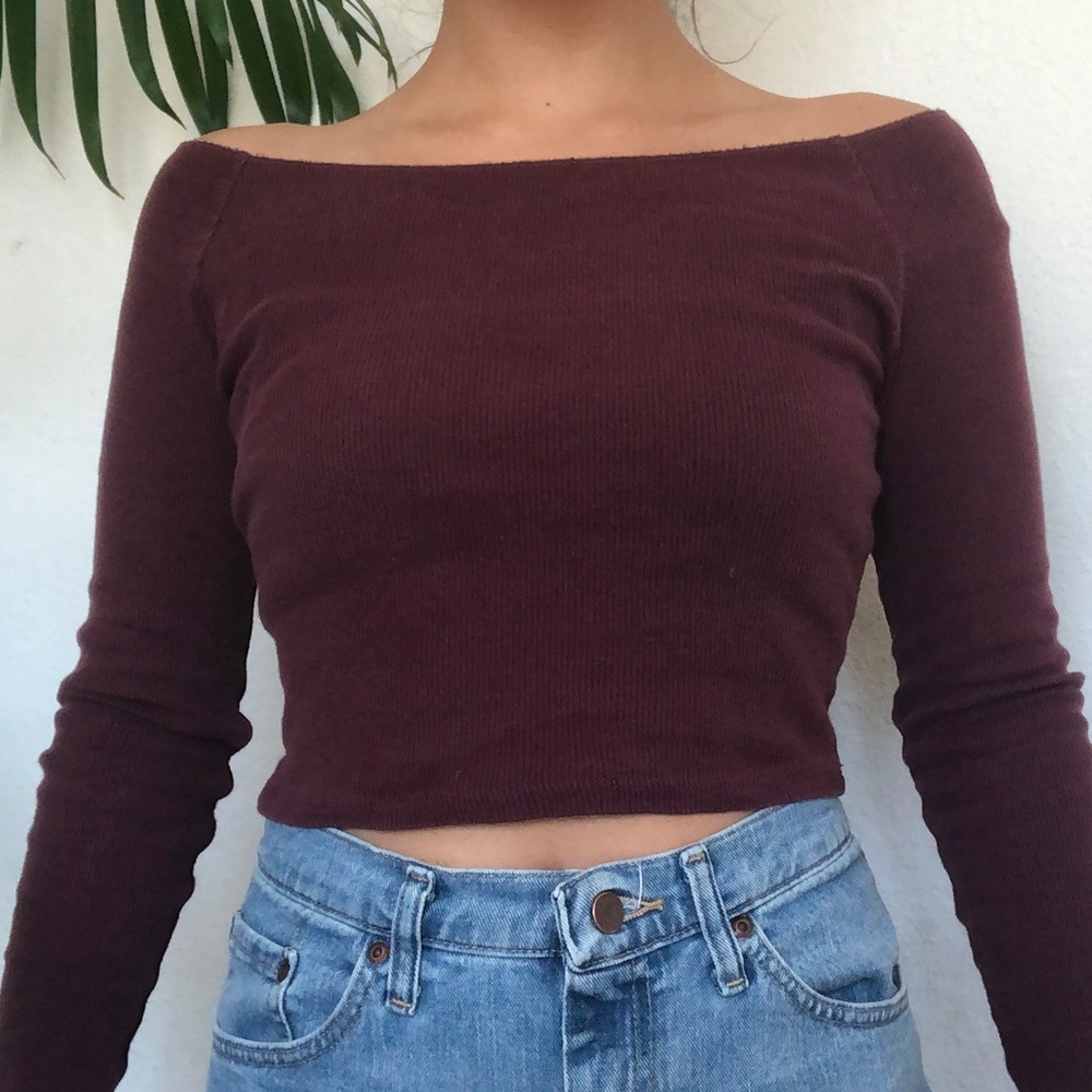 Brandy Melville long sleeve off the shoulder top